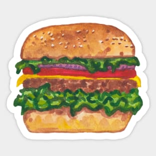 Watercolor tasty burger Sticker